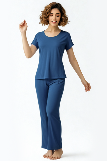 BLS - Seren Viscose Pajama Set - Teal Blue